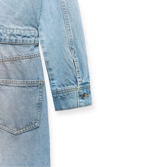 ZARA | Blue-Pink | Z1975 FADED PINK DENIM JUMPSUIT - Picture 5 of 11